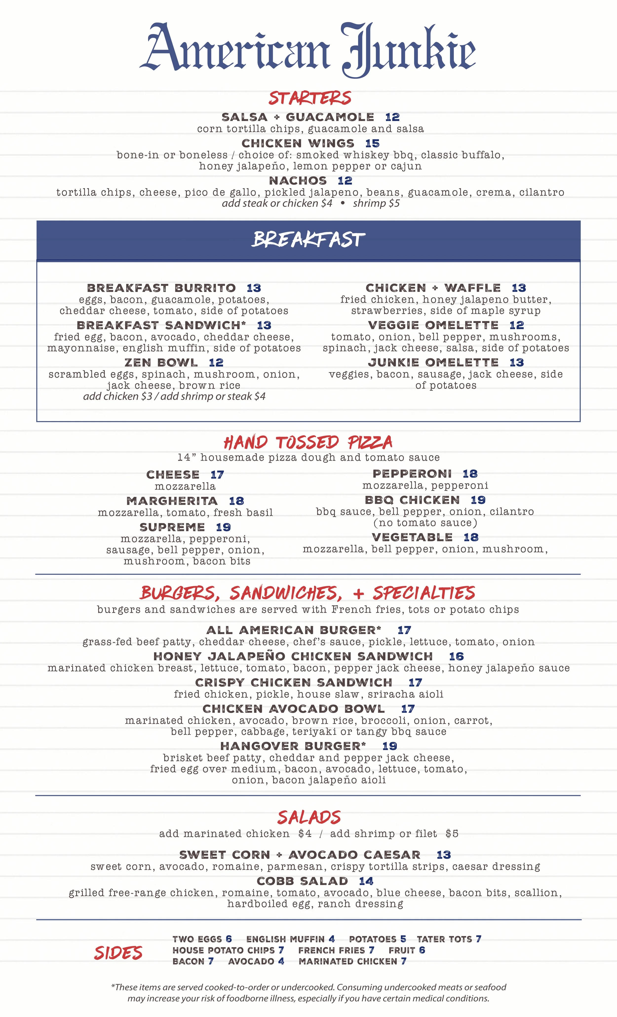 Menu — AJHB